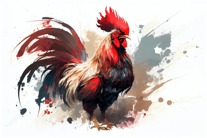 Visual permainan bertema cockfighting pada antarmuka digital