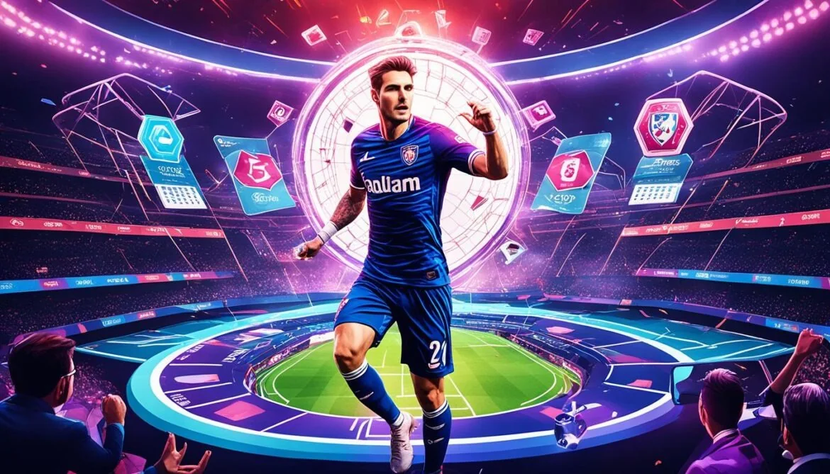 Visual pertandingan esports pada layar permainan