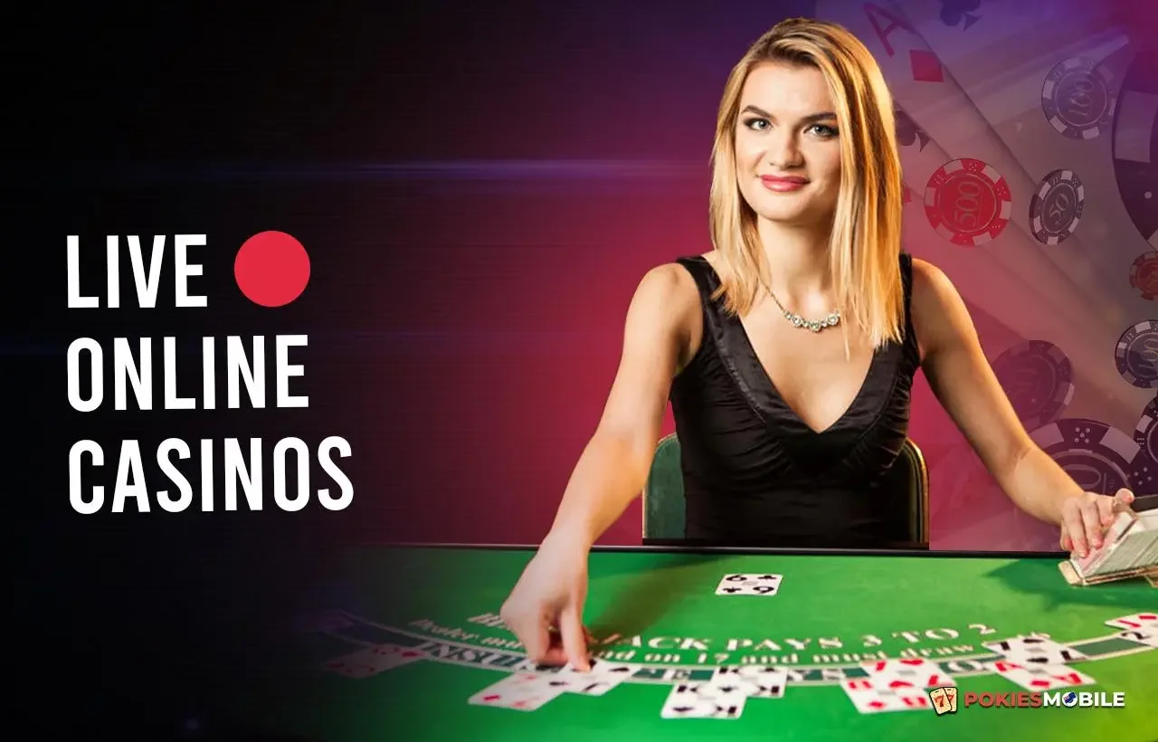 Tampilan ruang kasino live dengan meja permainan