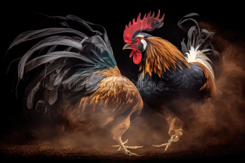 Visual arena permainan bertema cockfighting